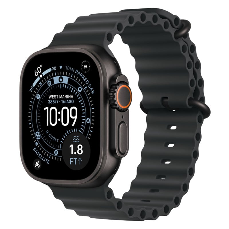 Apple Watch Ultra 3 GPS + Cellular Black Titanium Case, 49 мм, Ocean Band (Anchor Blue)