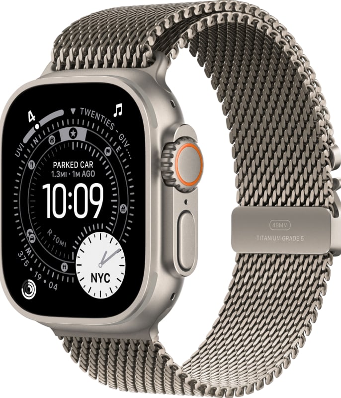 Apple Watch Ultra 3 GPS + Cellular Natural Titanium Case, 49 мм, Milanese Loop